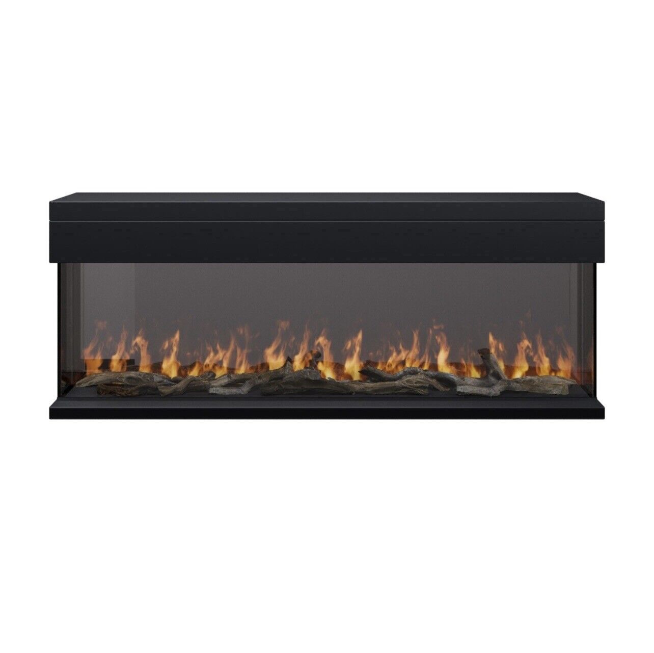Media Wall Inset Electric Fire with LED Flame and Remote Control