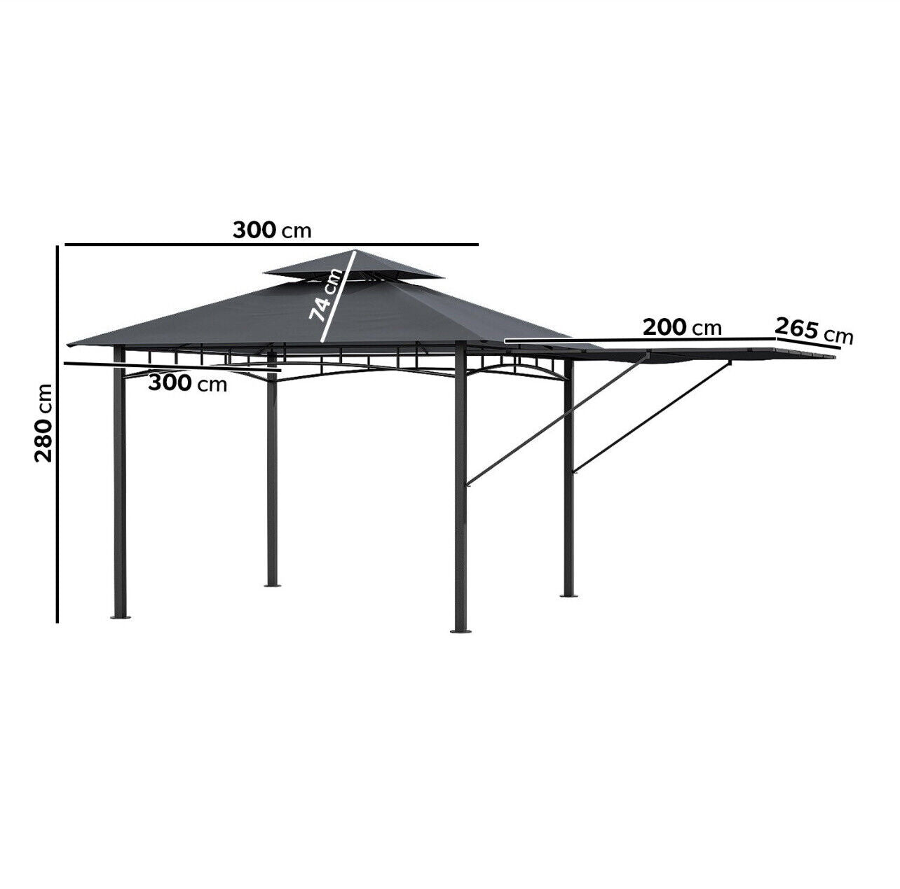 Steel Gazebo Ventilated Roof Outdoor Garden Patio