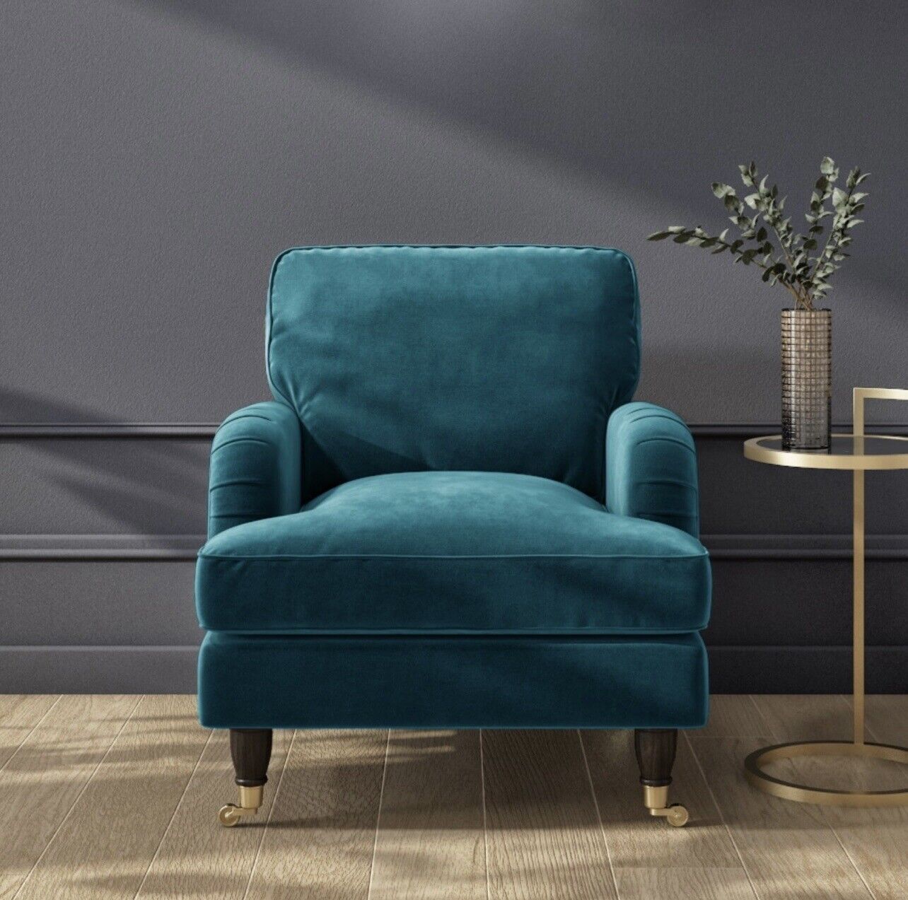 Velvet Armchair Upholstered Accent Chair Plush and Modern