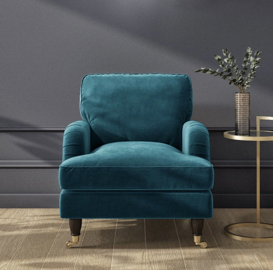 Velvet Armchair Upholstered Accent Chair Plush and Modern