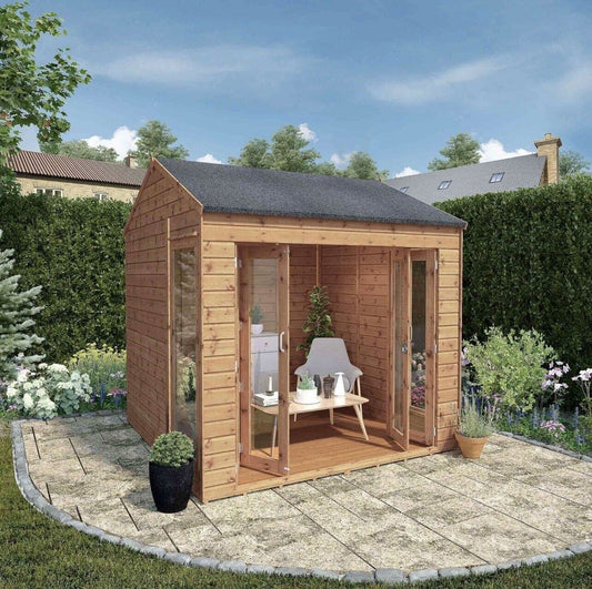 Summerhouse with Bi-Fold Shatterproof Doors and Lockable