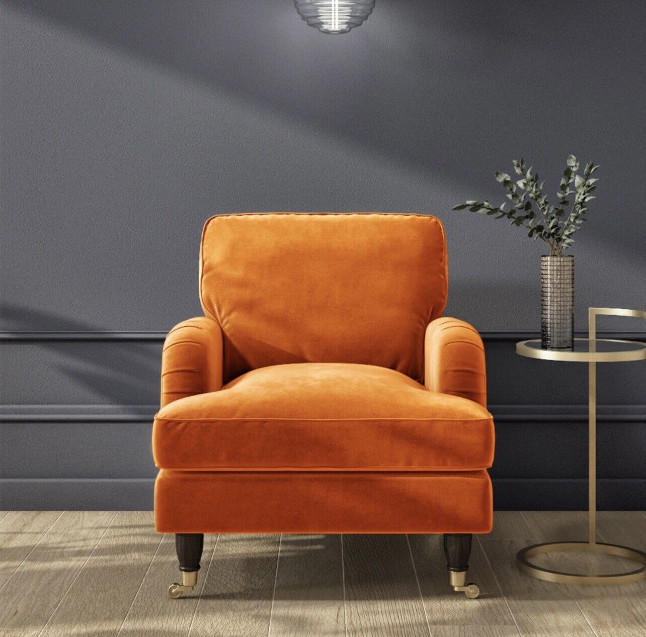 Velvet Armchair Upholstered Accent Chair Plush and Modern