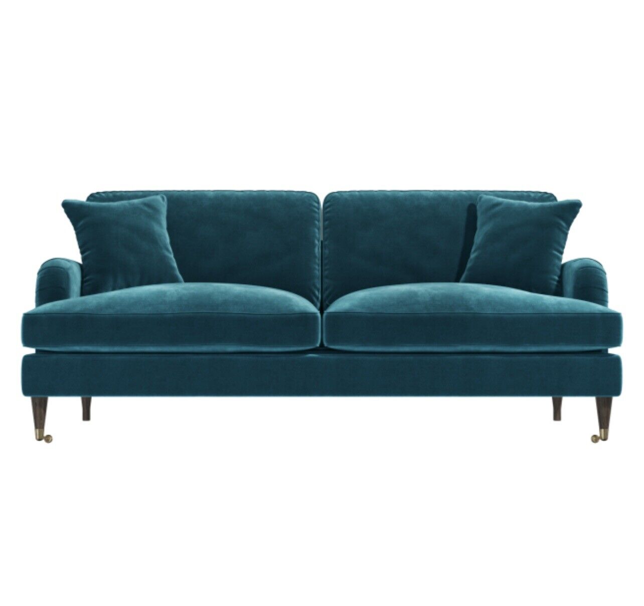 Velvet Sofa 3 Seater Couch Upholstered with Cushions