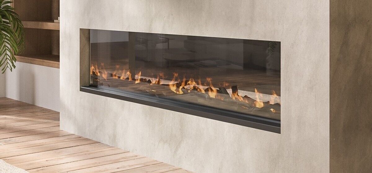 Media Wall Inset Electric Fire with LED Flame and Remote Control