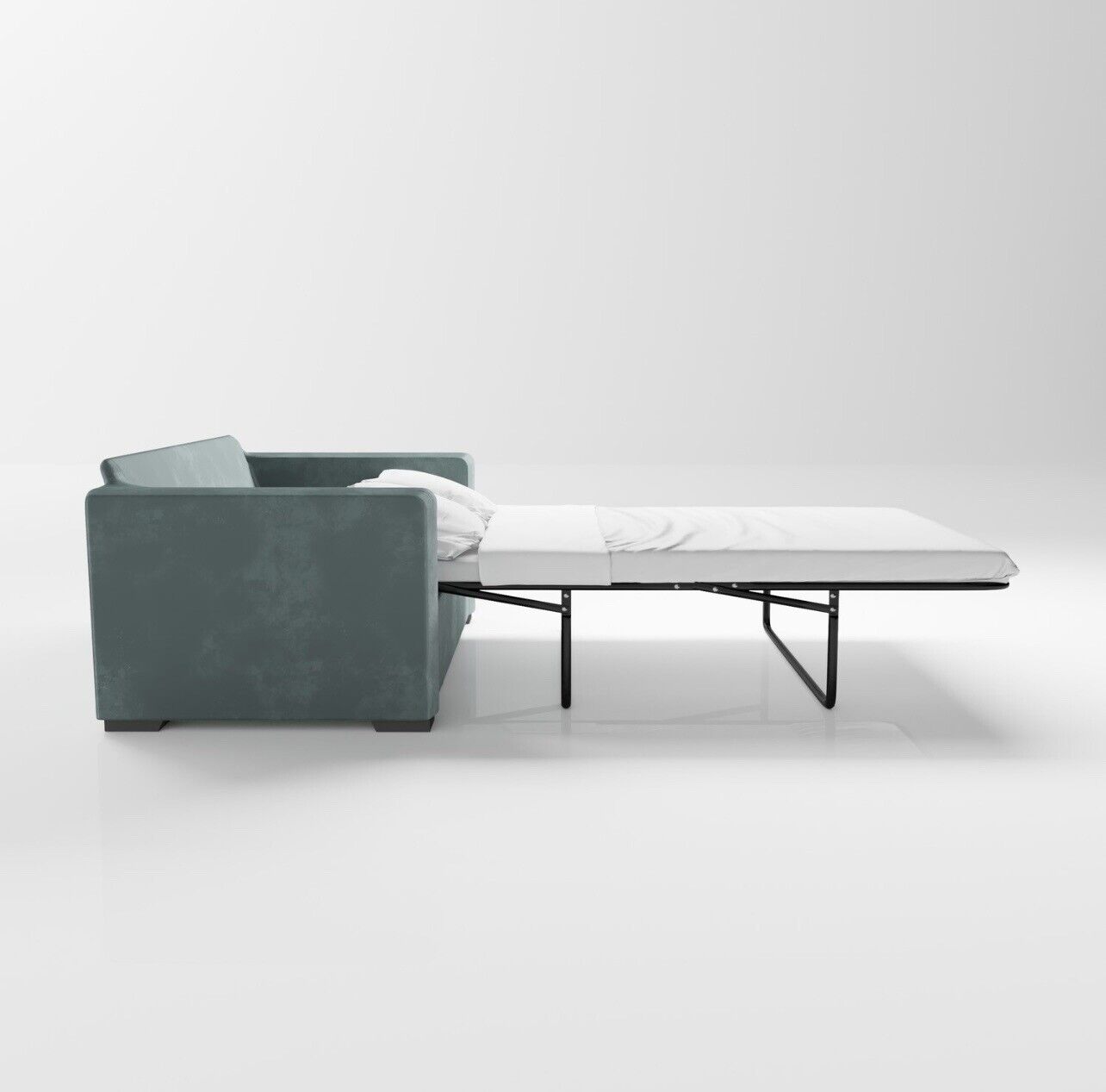 Velvet Sofa Bed 2 Seater Sleeper Sofa with Mattress and Cushions