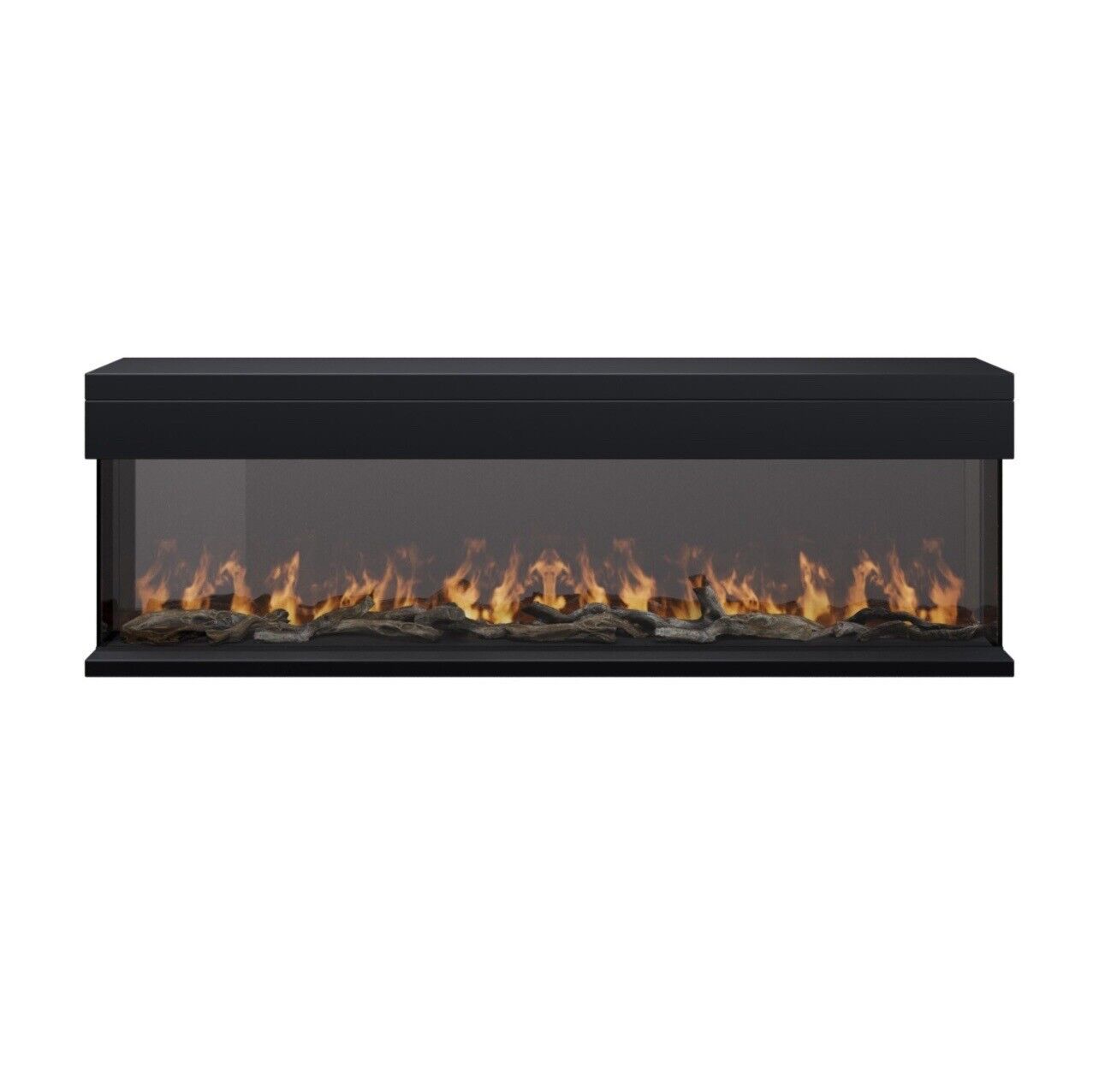 Media Wall Inset Electric Fire with LED Flame and Remote Control