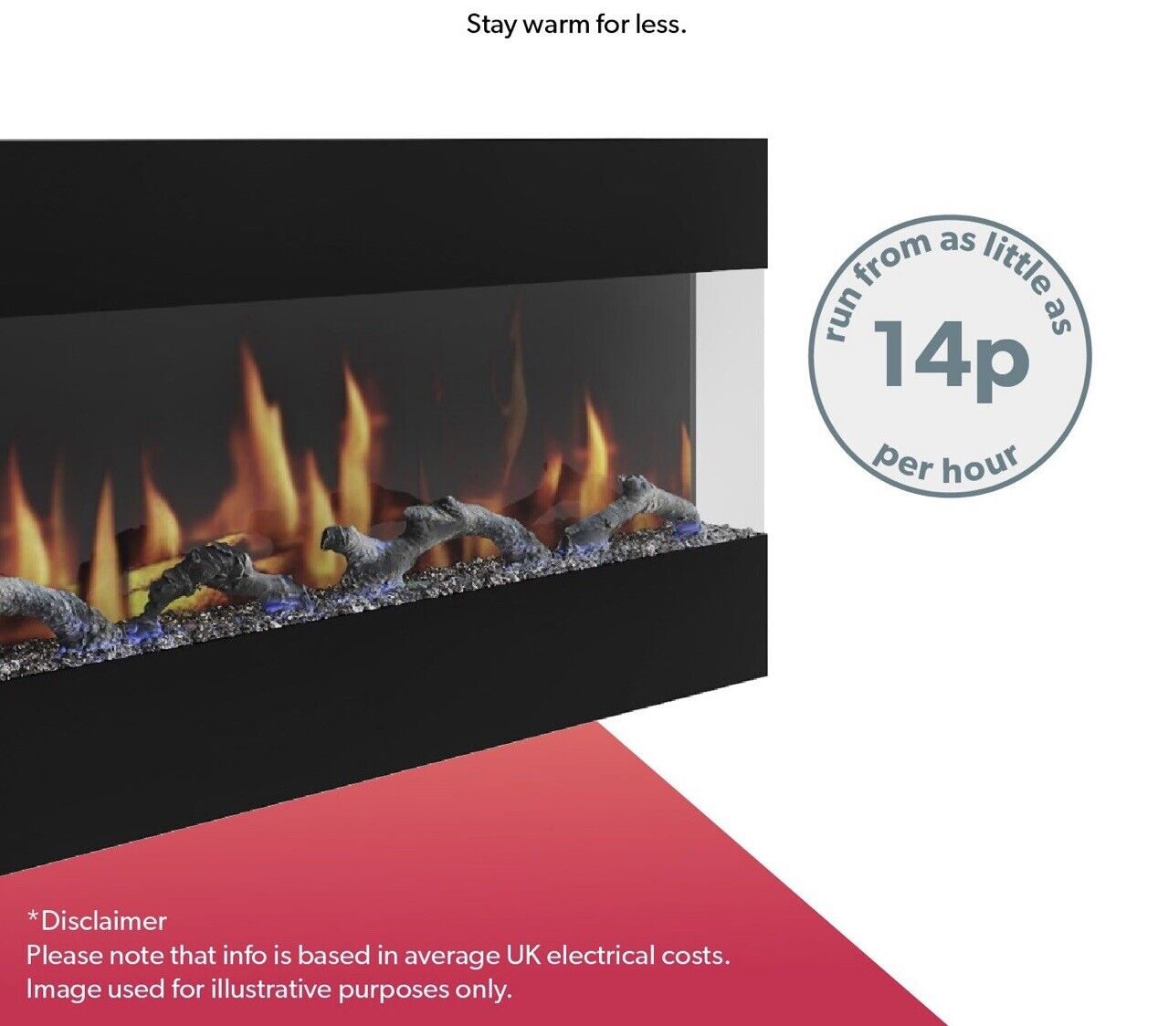 Electric Fireplace with Storage Shelf and LED Flames