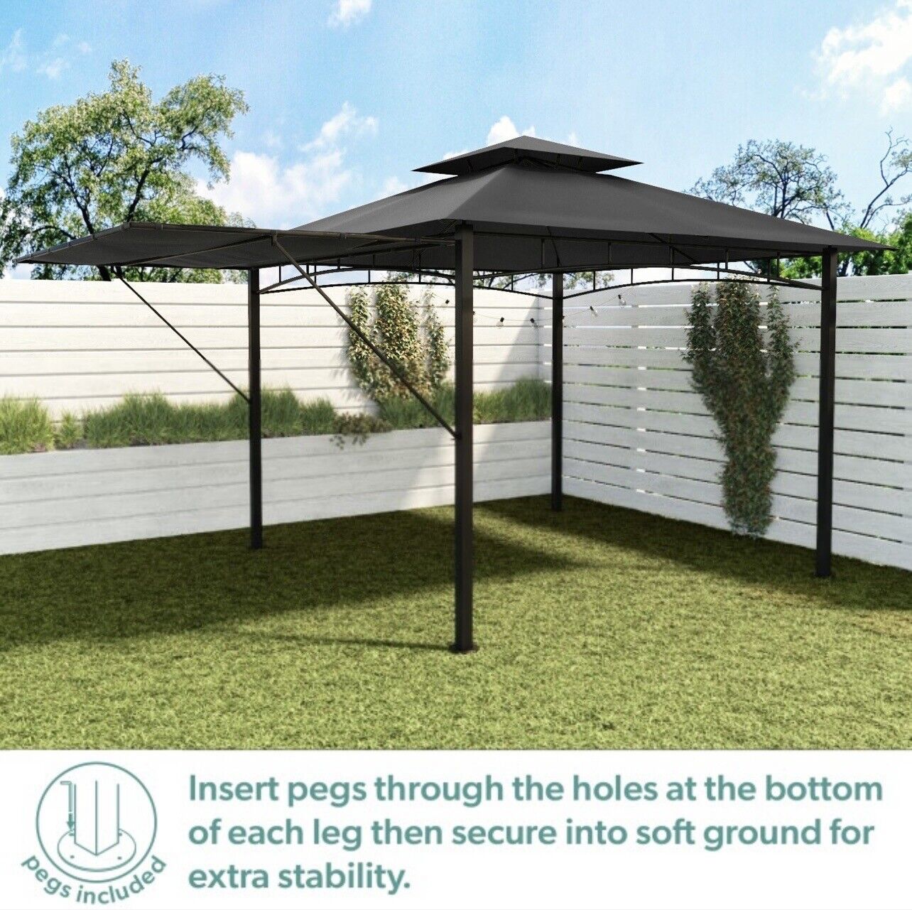 Steel Gazebo Ventilated Roof Outdoor Garden Patio
