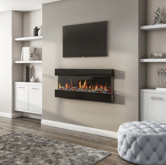 50 Inch Inset Electric Fire with LED Flame in Black