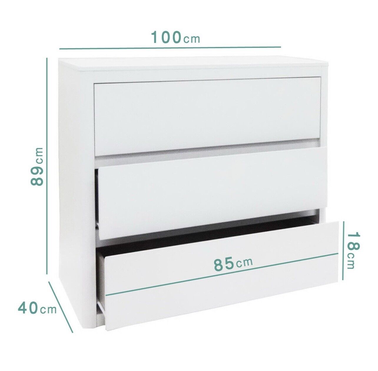 Gloss White Chest of Drawers Wooden