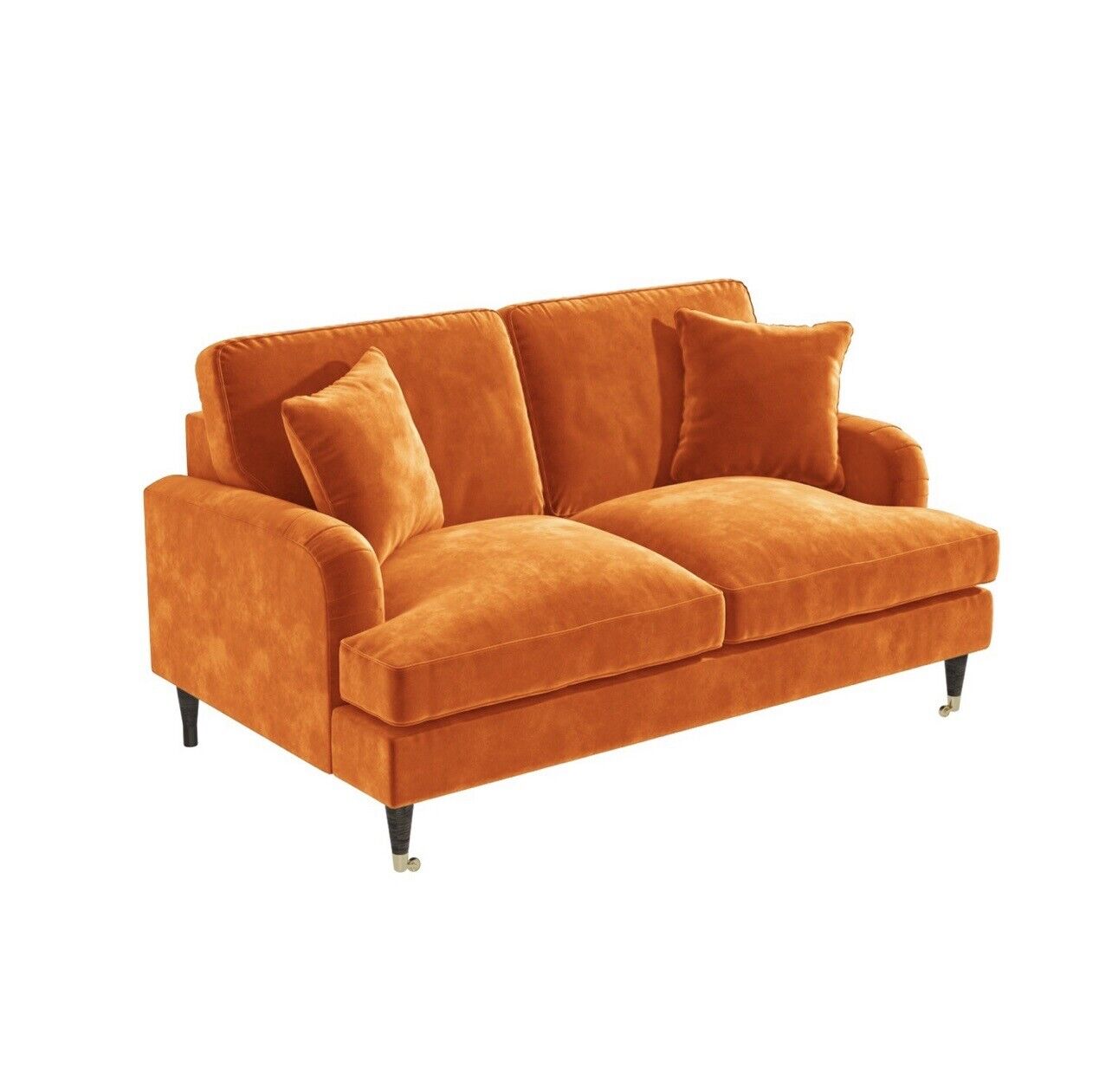 Velvet Sofa 2 Seater Couch Upholstered with Cushions