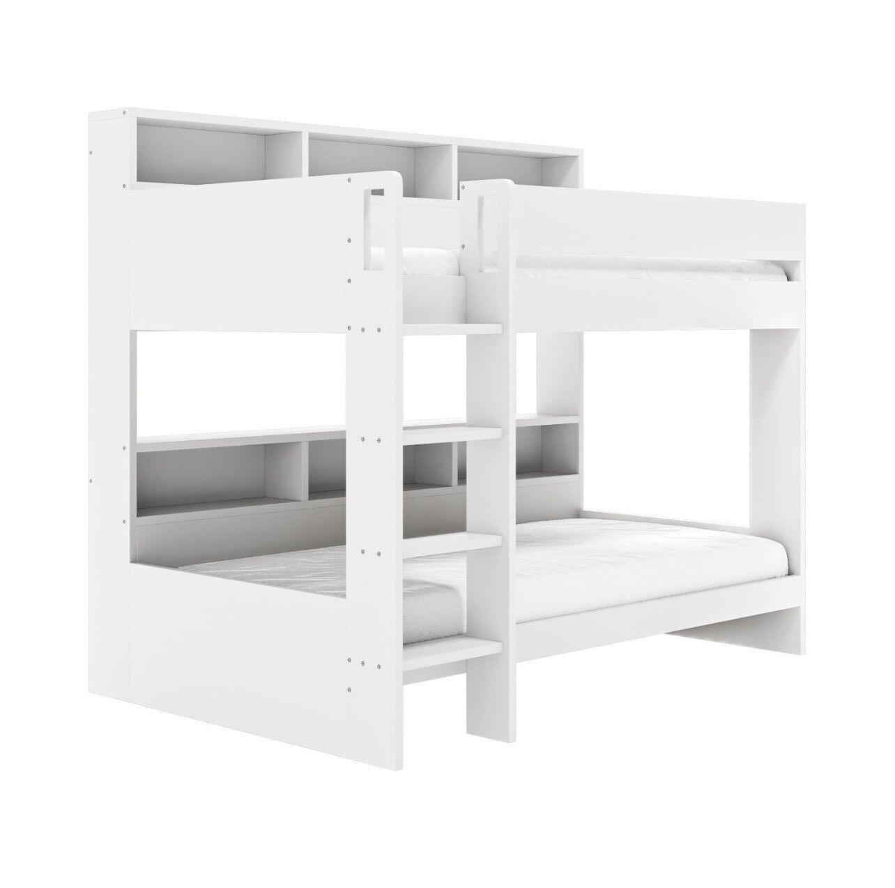 Kids Bunk Bed Wooden Frame Single Sleeper with Durable Shelving