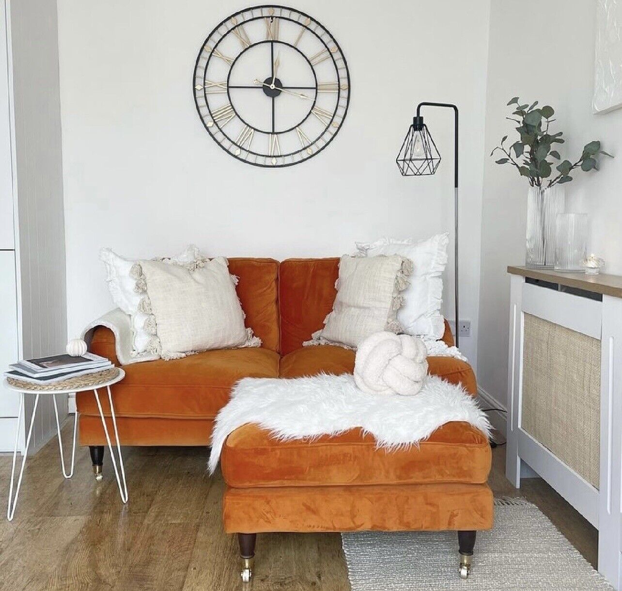 Velvet Sofa 3 Seater Couch Upholstered with Cushions