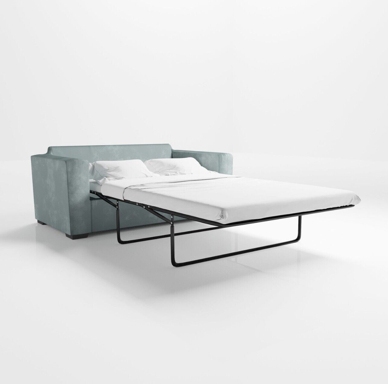 Velvet Sofa Bed 2 Seater Sleeper Sofa with Mattress and Cushions