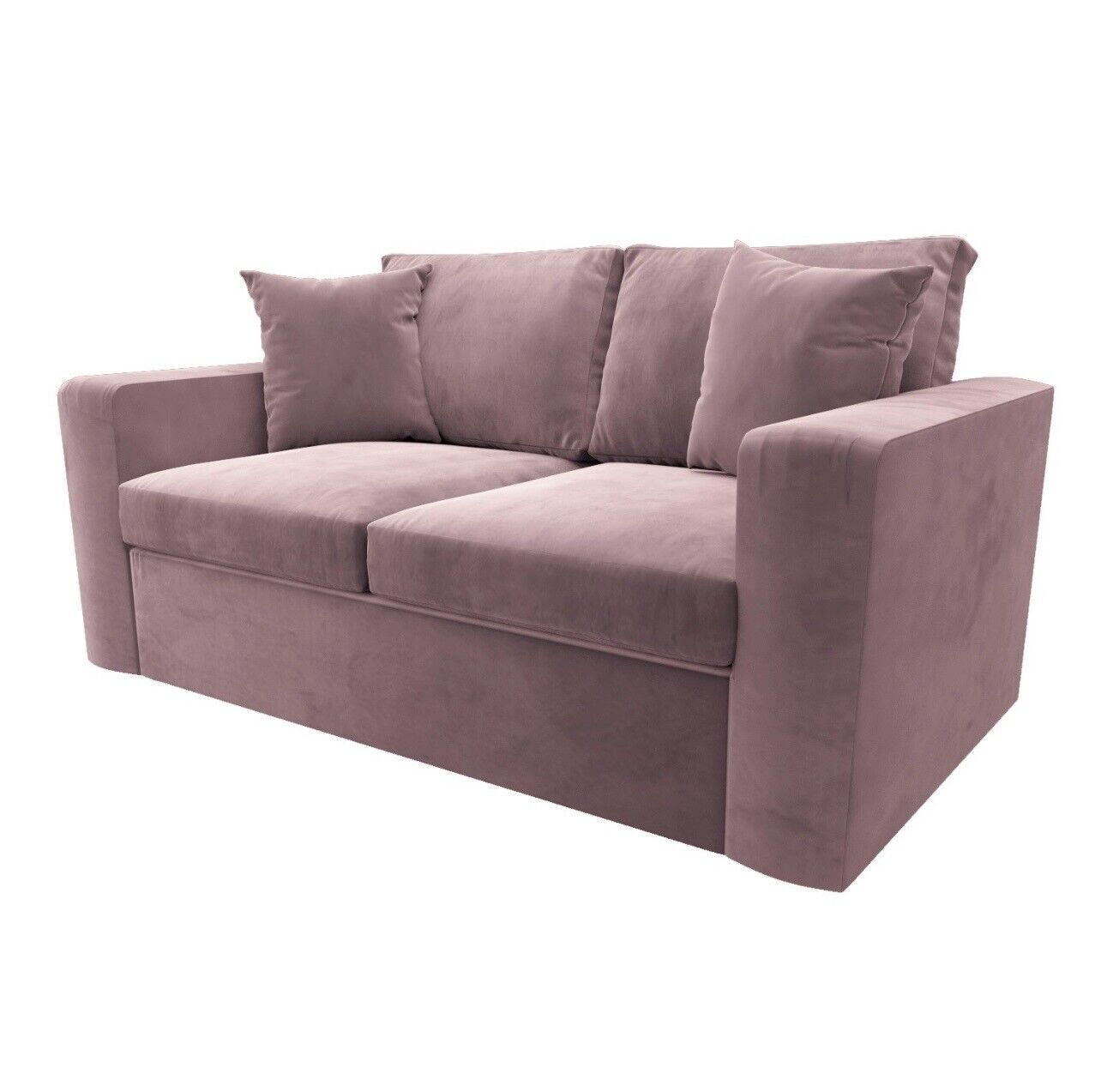 Velvet Sofa Bed 2 Seater Sleeper Sofa with Mattress and Cushions