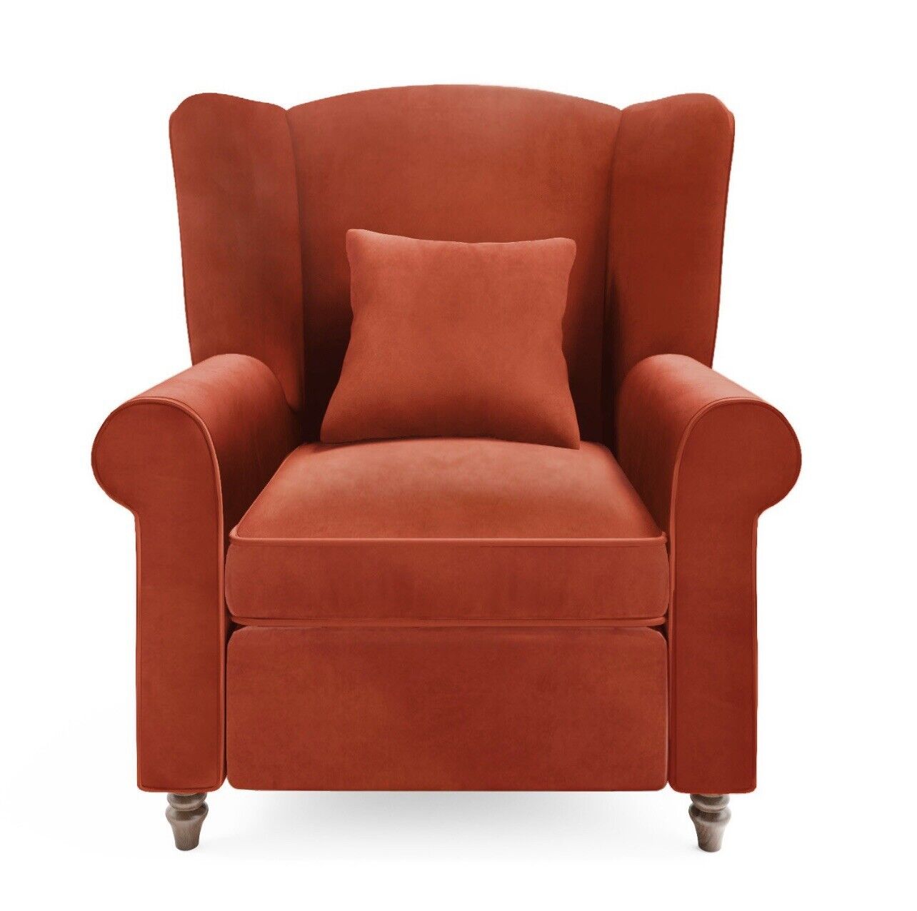 Velvet Armchair Upholstered with Supportive Back Vintage