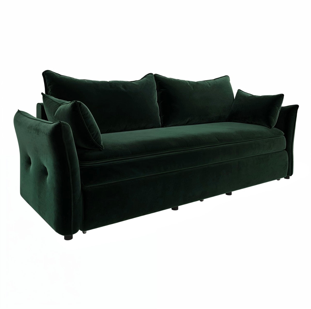 Sofa Bed 3 Seater Velvet Sleeper Sofa with Mattress and Cushions