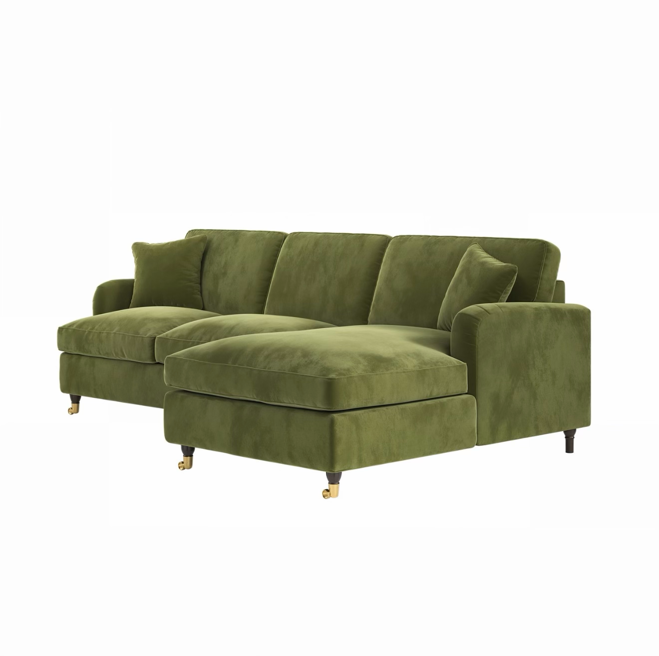 Sofa Bed Four Seater Velvet Sleeper Sofa with Mattress and Cushions
