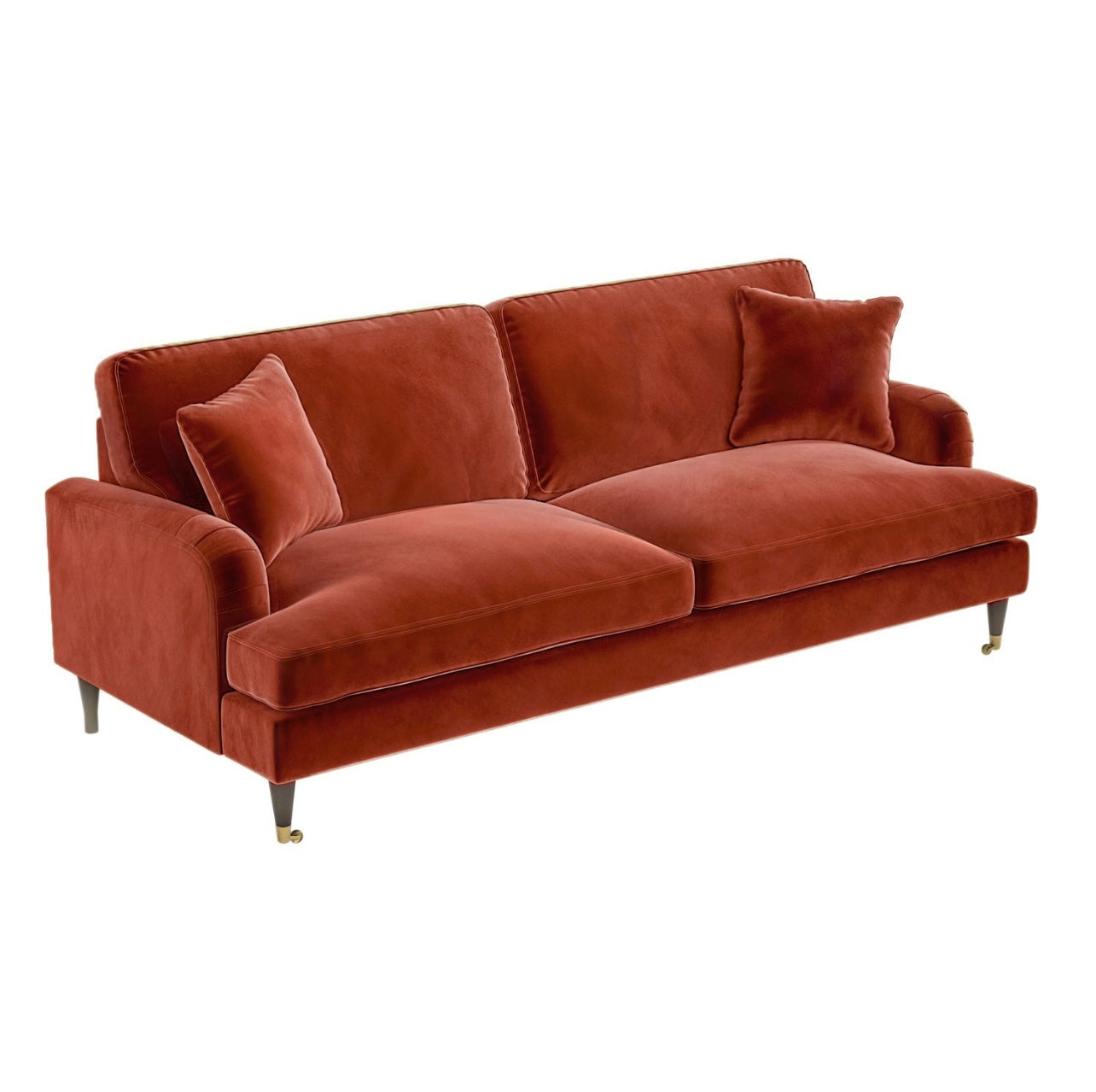 Four Seater Sofa Velvet Couch Upholstered with Cushions