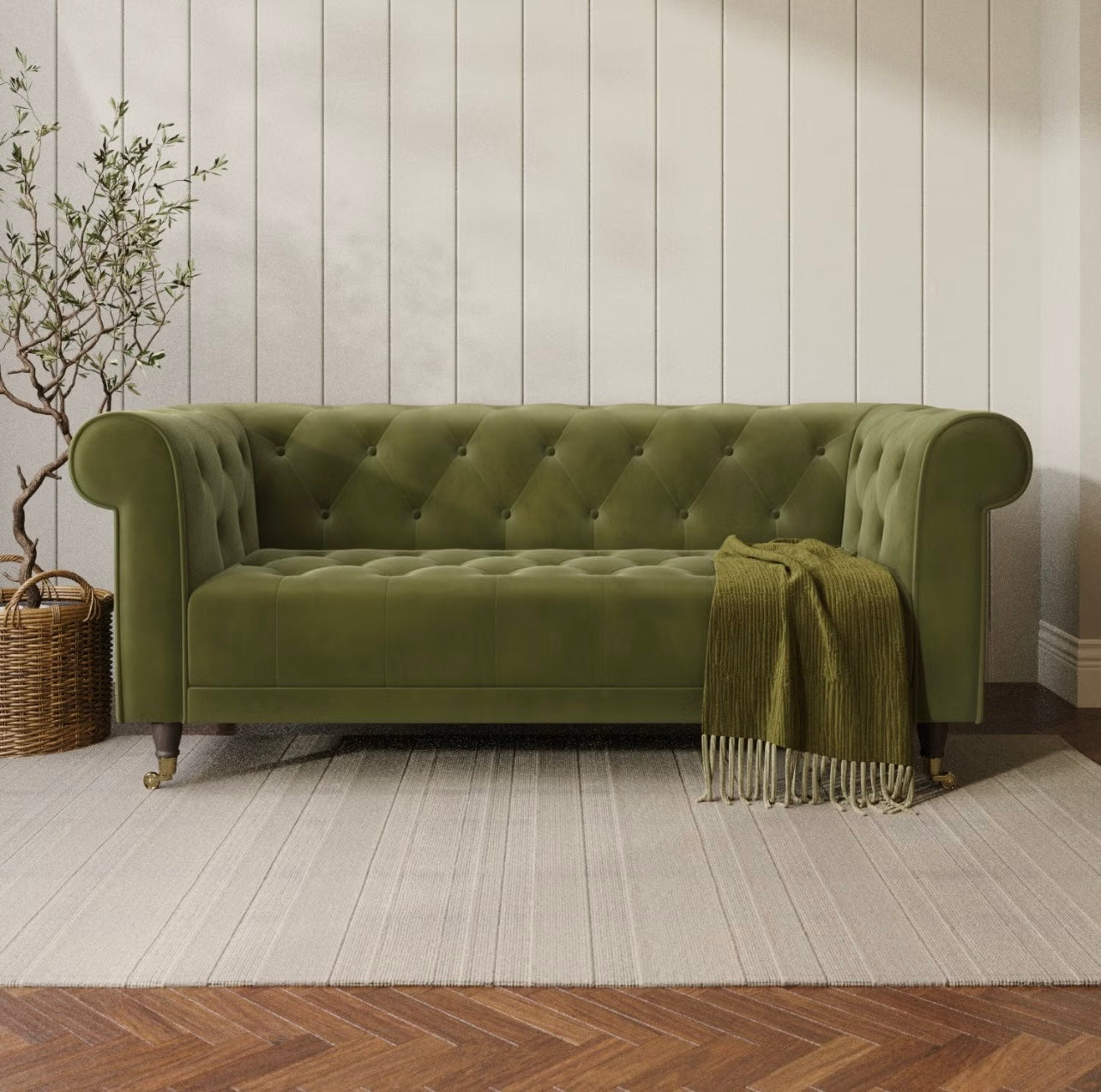 Velvet Sofa Three Seater Settee Upholstered