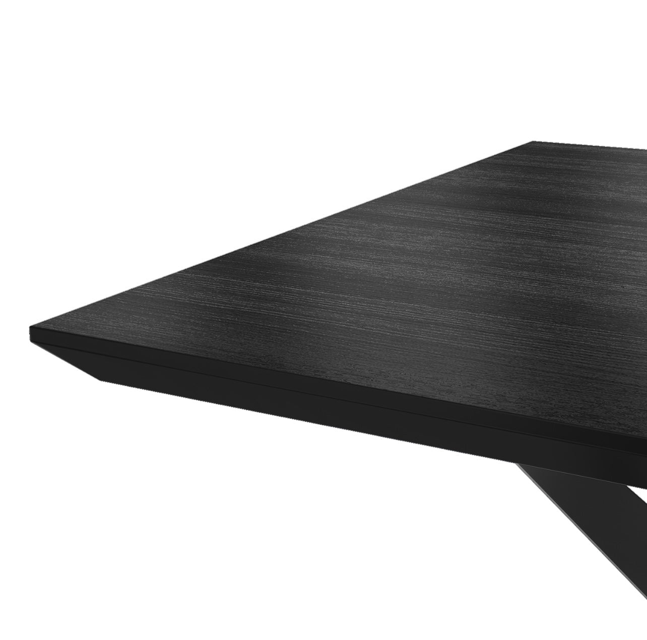 Modern Dining Set Black Table with Six Chairs