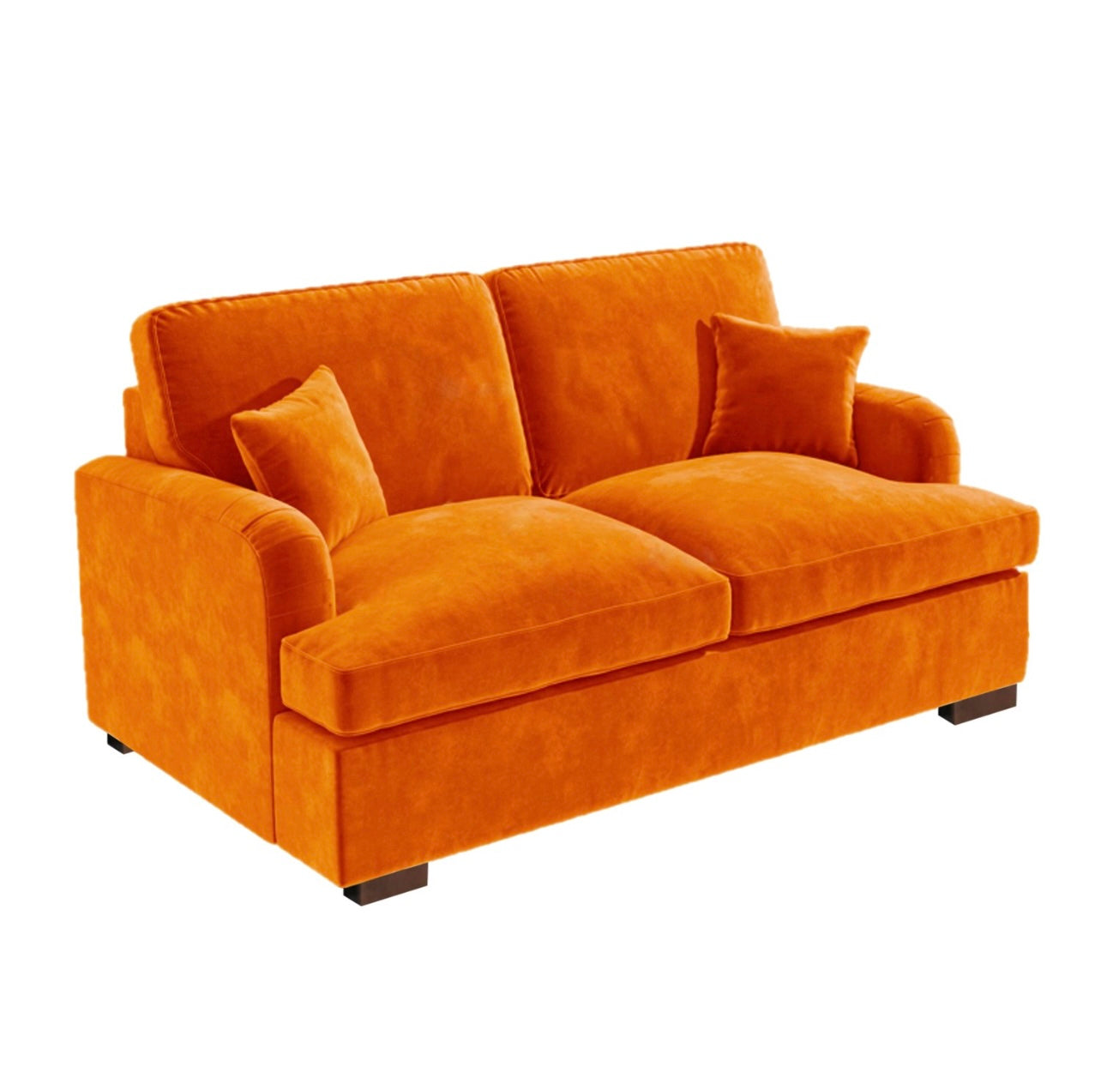 Velvet Sofa Bed 2 Seater Sleeper Sofa with Mattress and Cushions