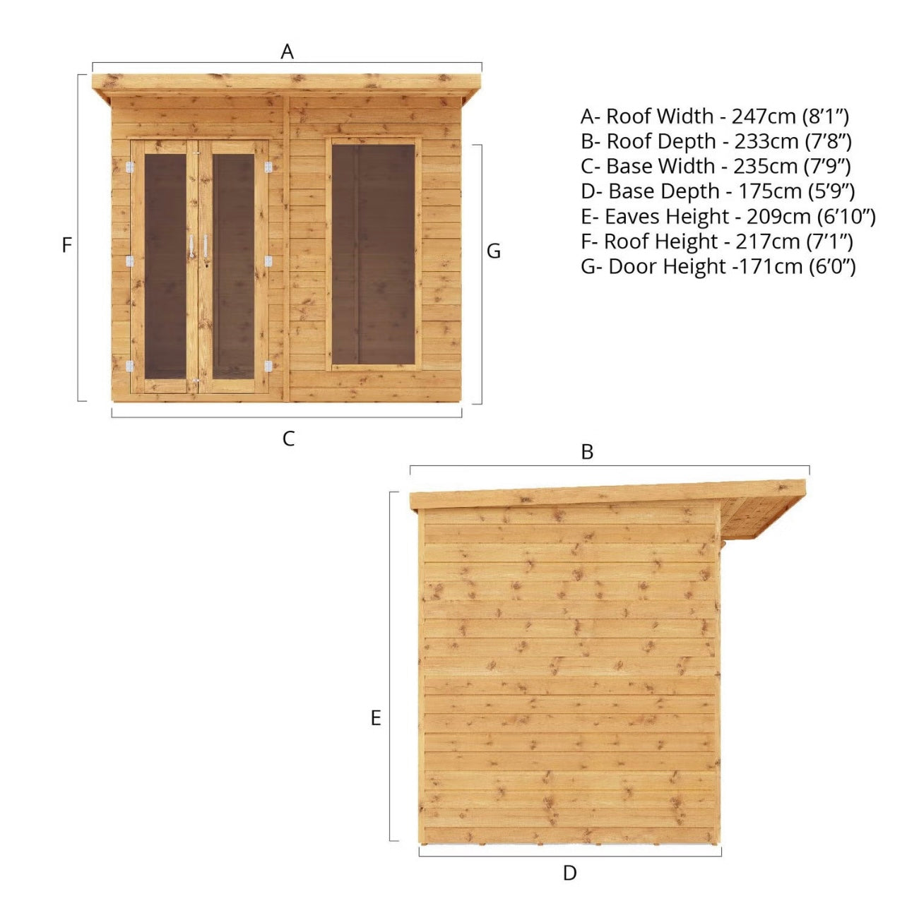 Premium Summerhouse with Glazed French Doors and Durable Roofing