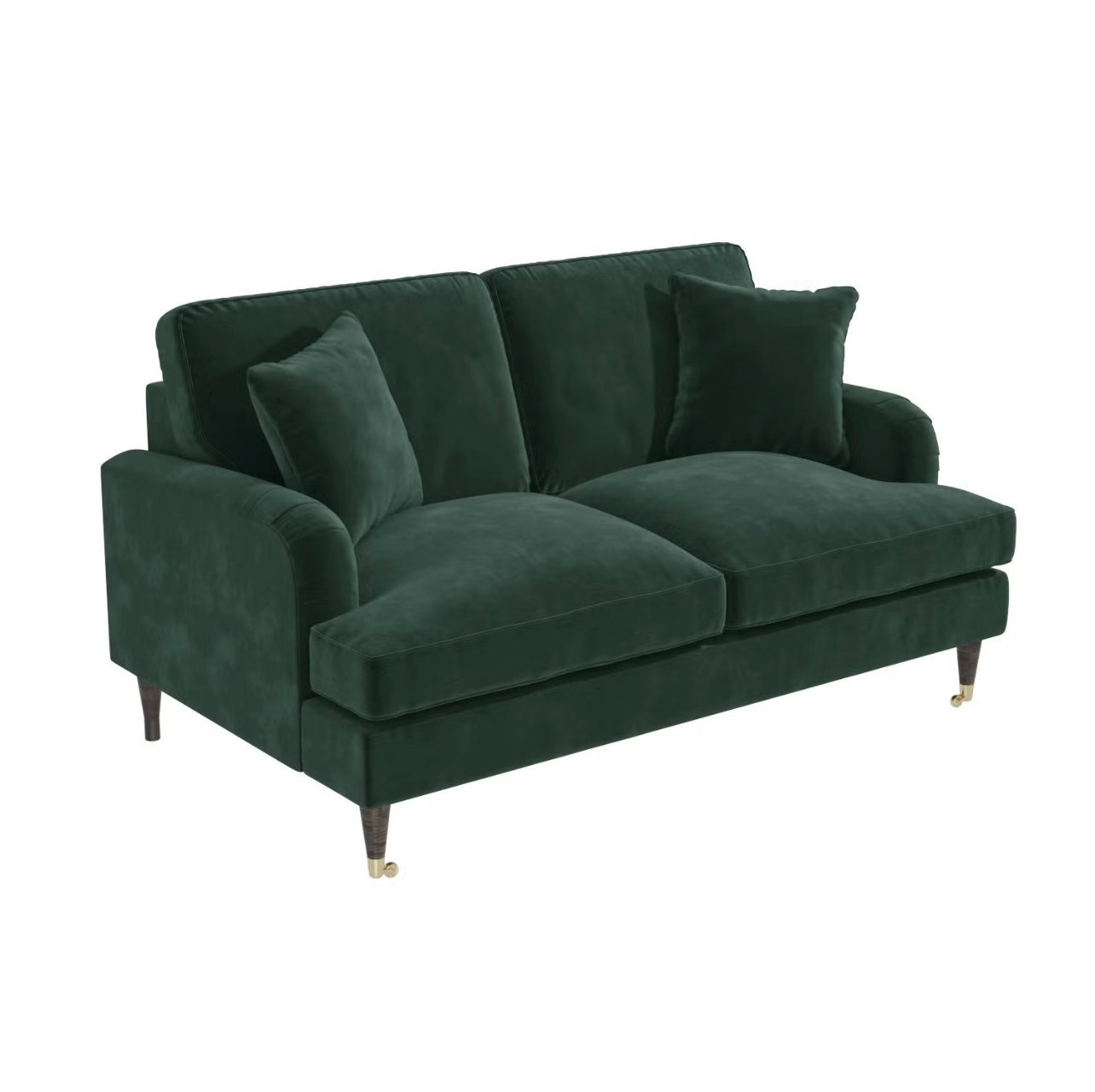 Velvet Sofa 2 Seater Couch Upholstered with Cushions