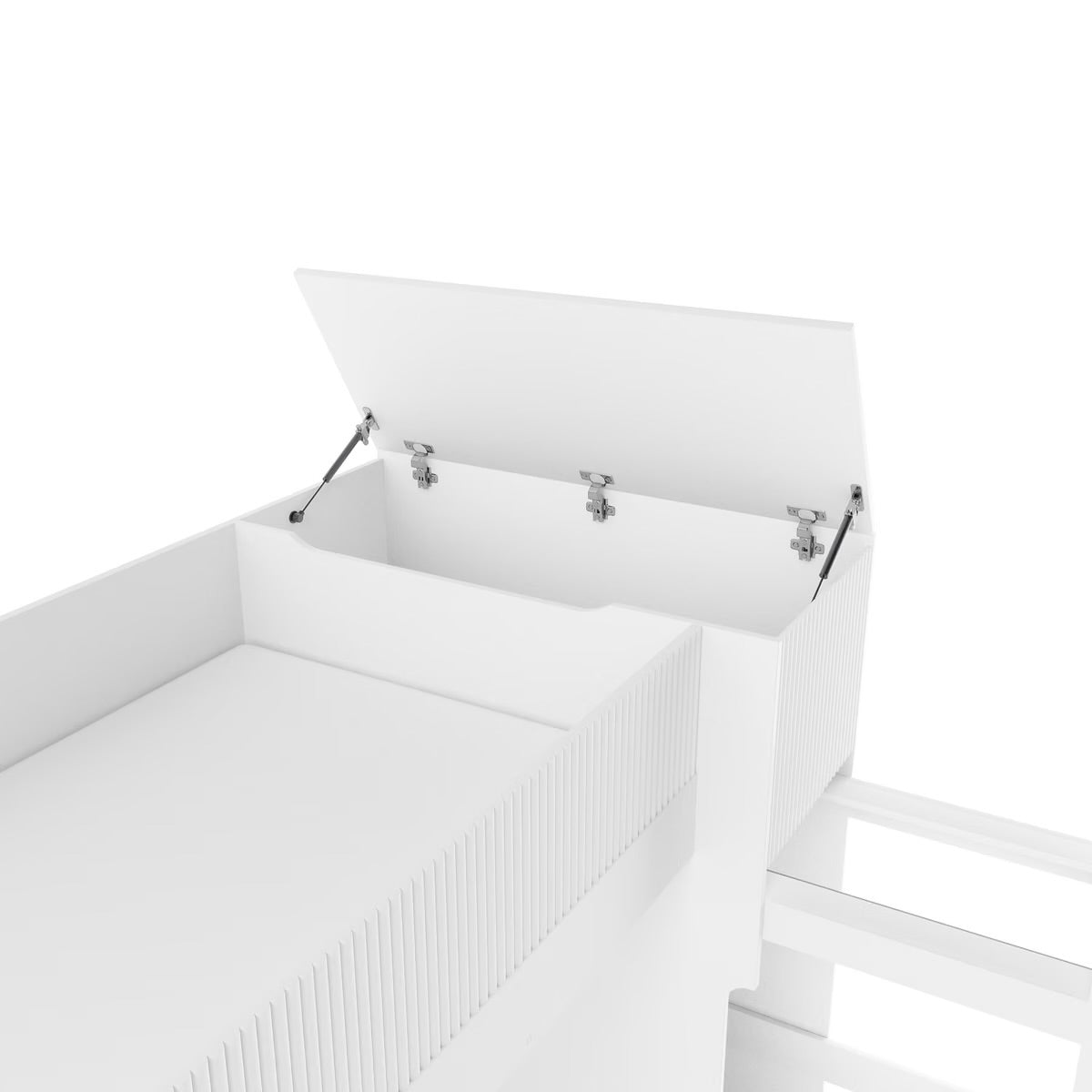 Kids Bunk Bed White with Wardrobe and Storage