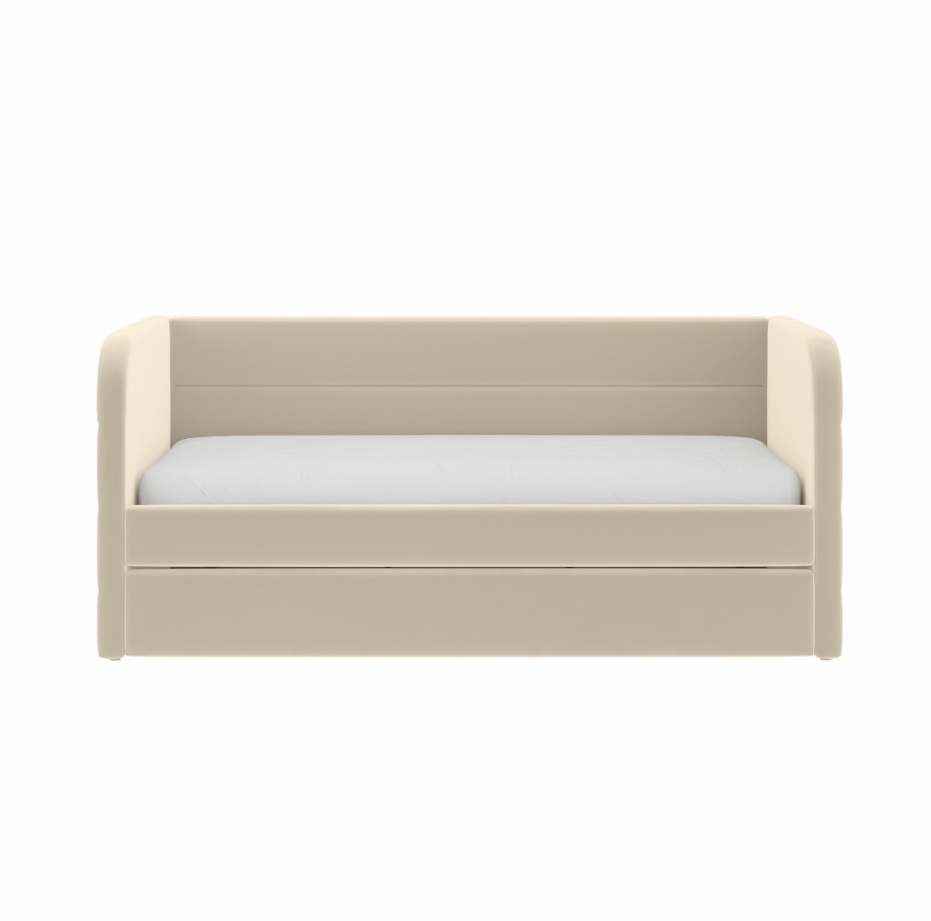 Velvet Daybed Single Guest Bed with Pull Out Trundle