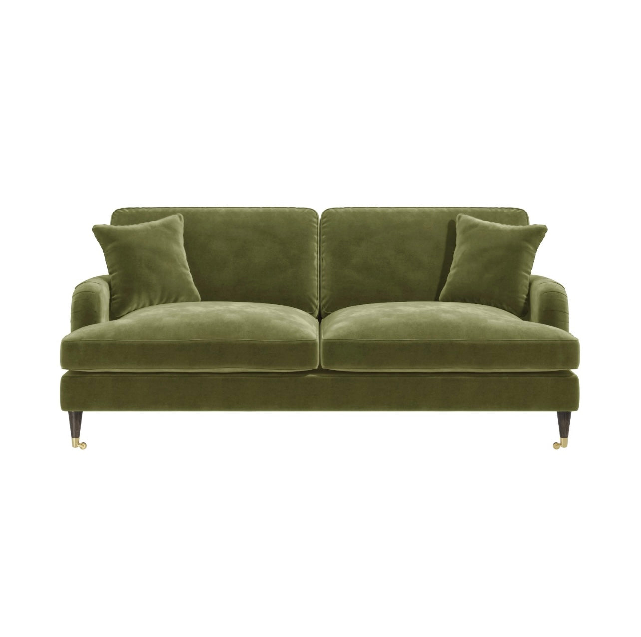 Velvet Sofa Three Seater Couch Upholstered with Cushions