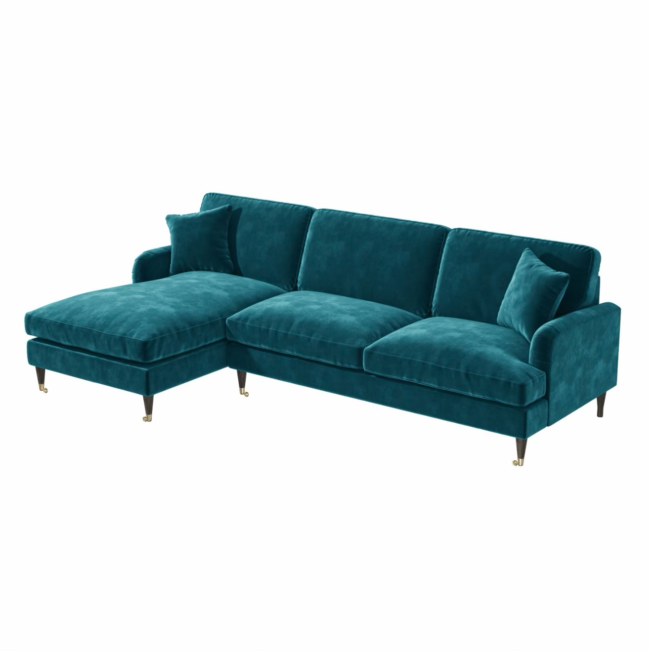 4 Seater Sofa L-Shaped Velvet Corner Couch with Cushions