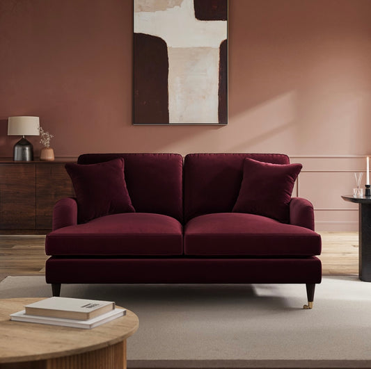 Sofa 2 Seater Velvet Couch Upholstered with Cushions