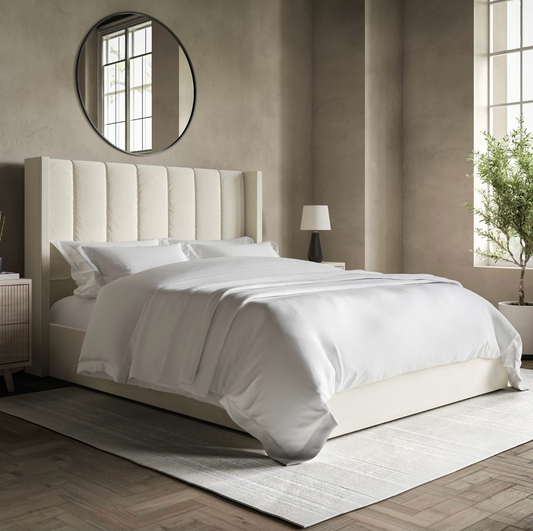 Velvet Double Bed Ottoman with Storage