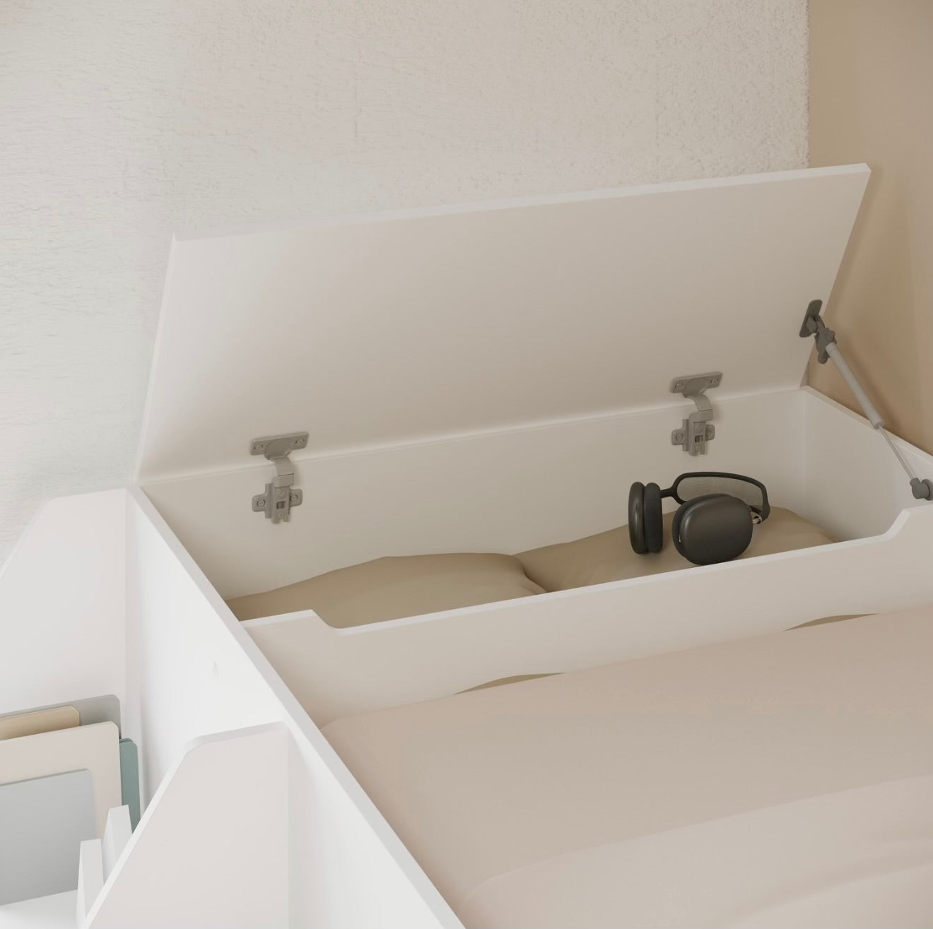 Kids Bunk Bed Single Sleeper Wooden with Storage and Shelves