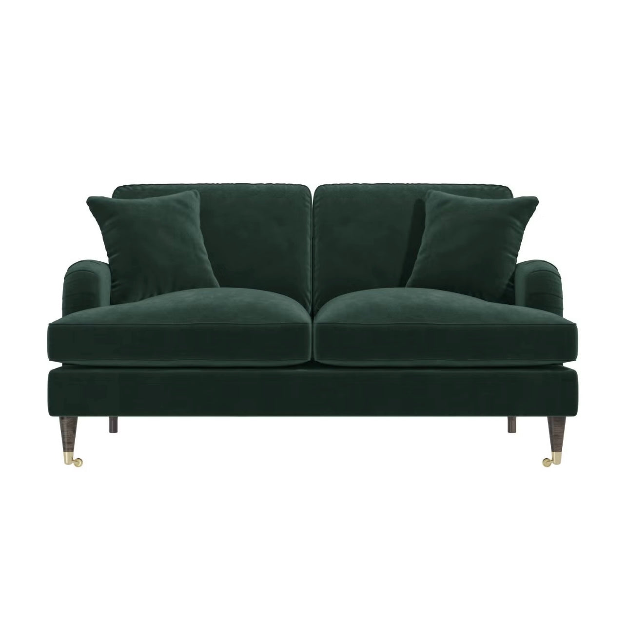 Velvet Sofa 2 Seater Couch Upholstered with Cushions