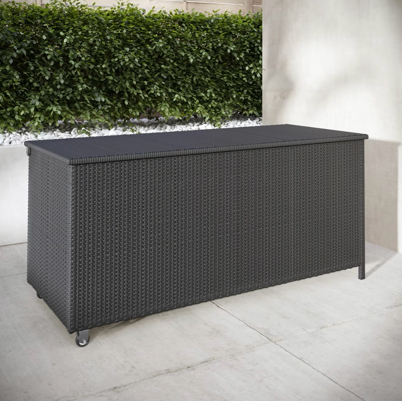 Rattan Garden Storage Box with Gas Lift