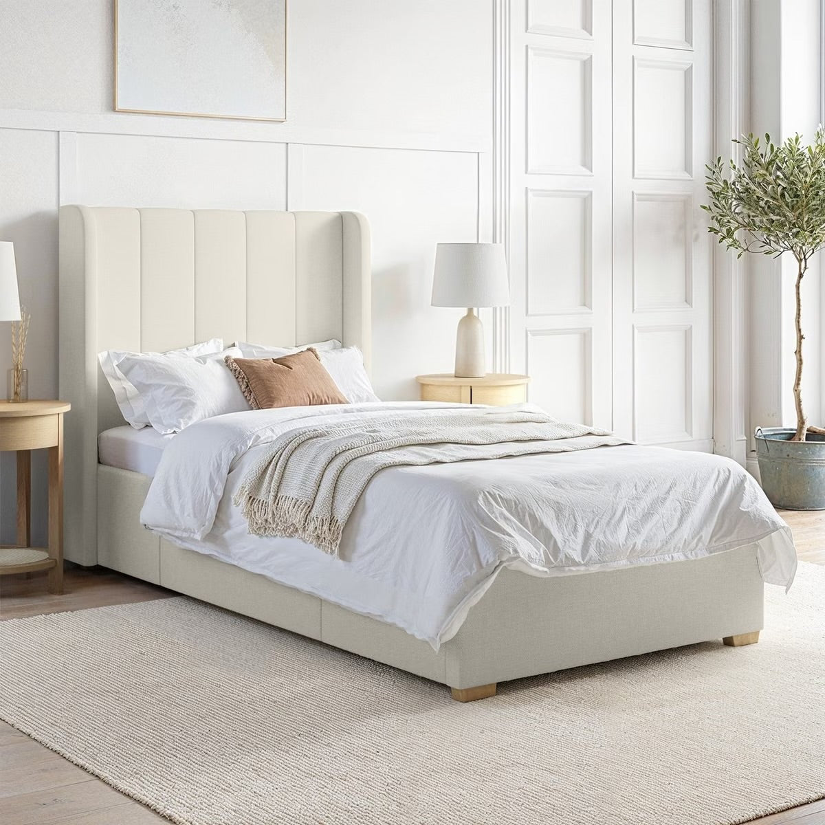 Single Bed Upholstered with Storage Drawer
