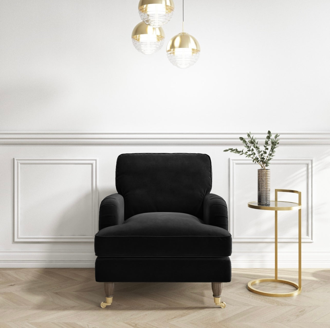 Velvet Armchair Upholstered Accent Chair Plush and Modern