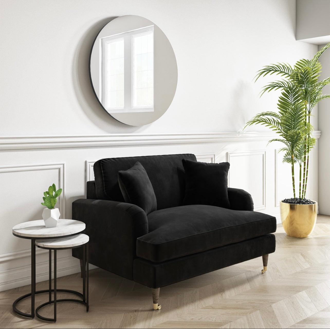 Loveseat Sofa Velvet Couch 2 Seater with Cushions