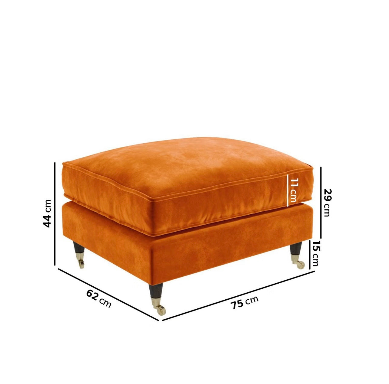 Velvet Footstool Ottoman Pouffe Upholstered Soft Stool