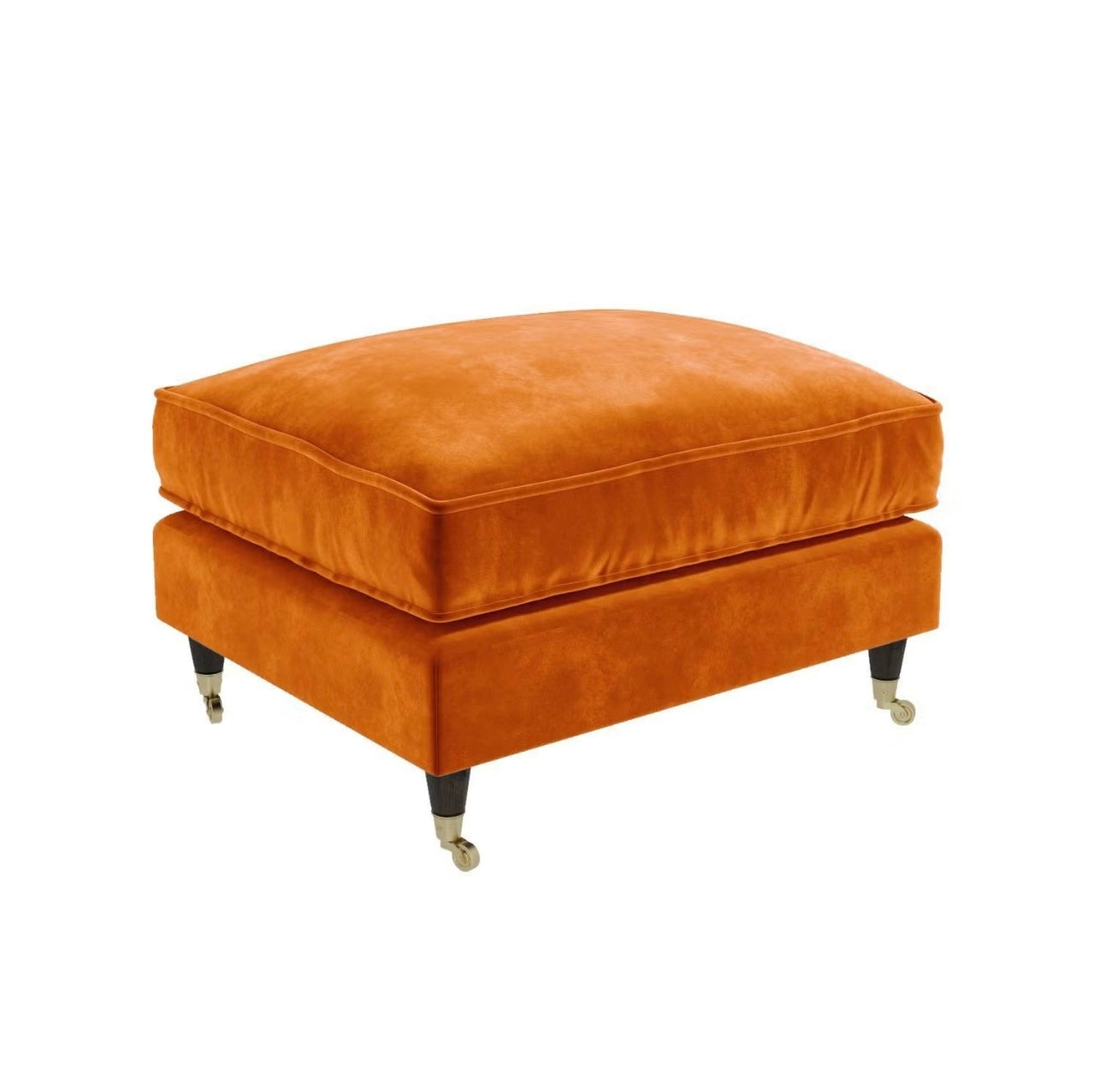 Velvet Footstool Ottoman Pouffe Upholstered Soft Stool