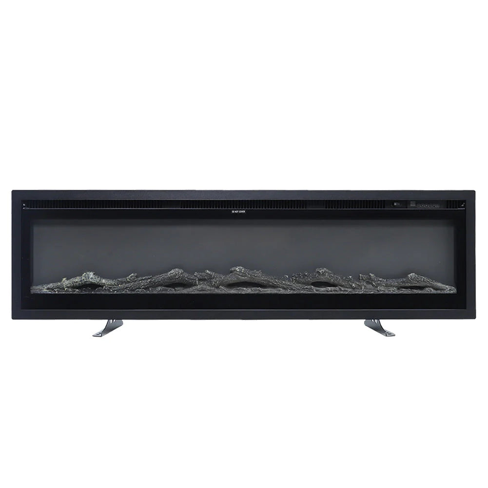 Inset Electric Fire Media Wall with LED Flame