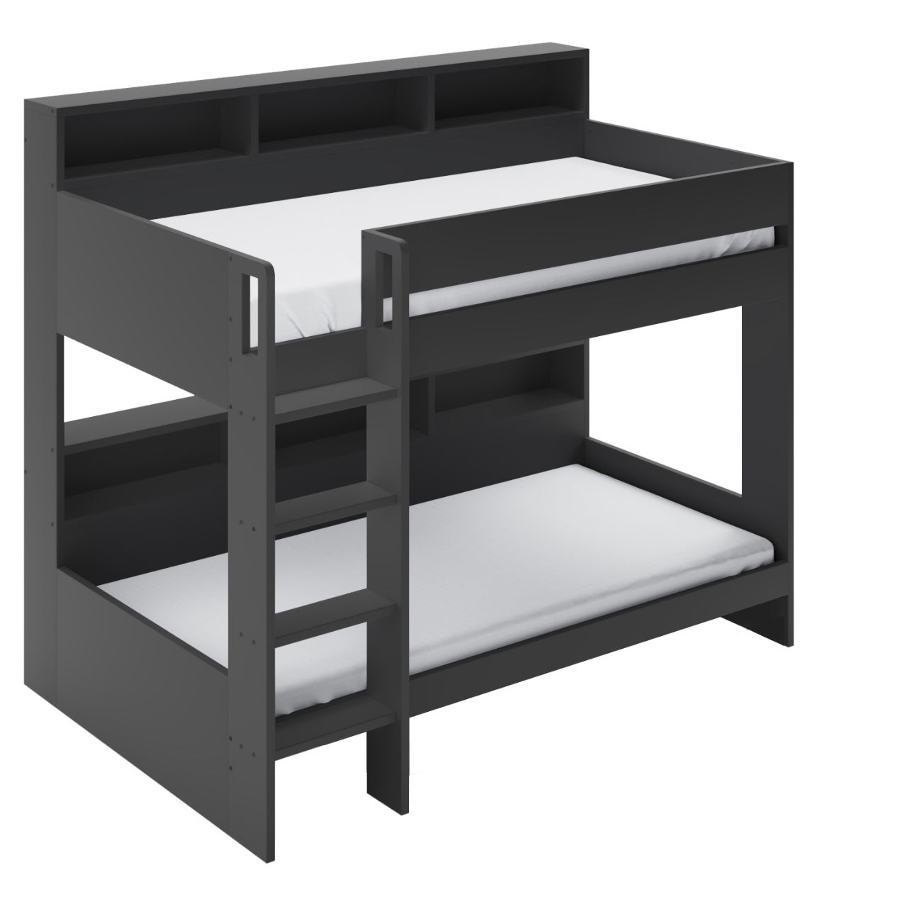 Kids Bunk Bed Wooden Frame Single Sleeper with Durable Shelving