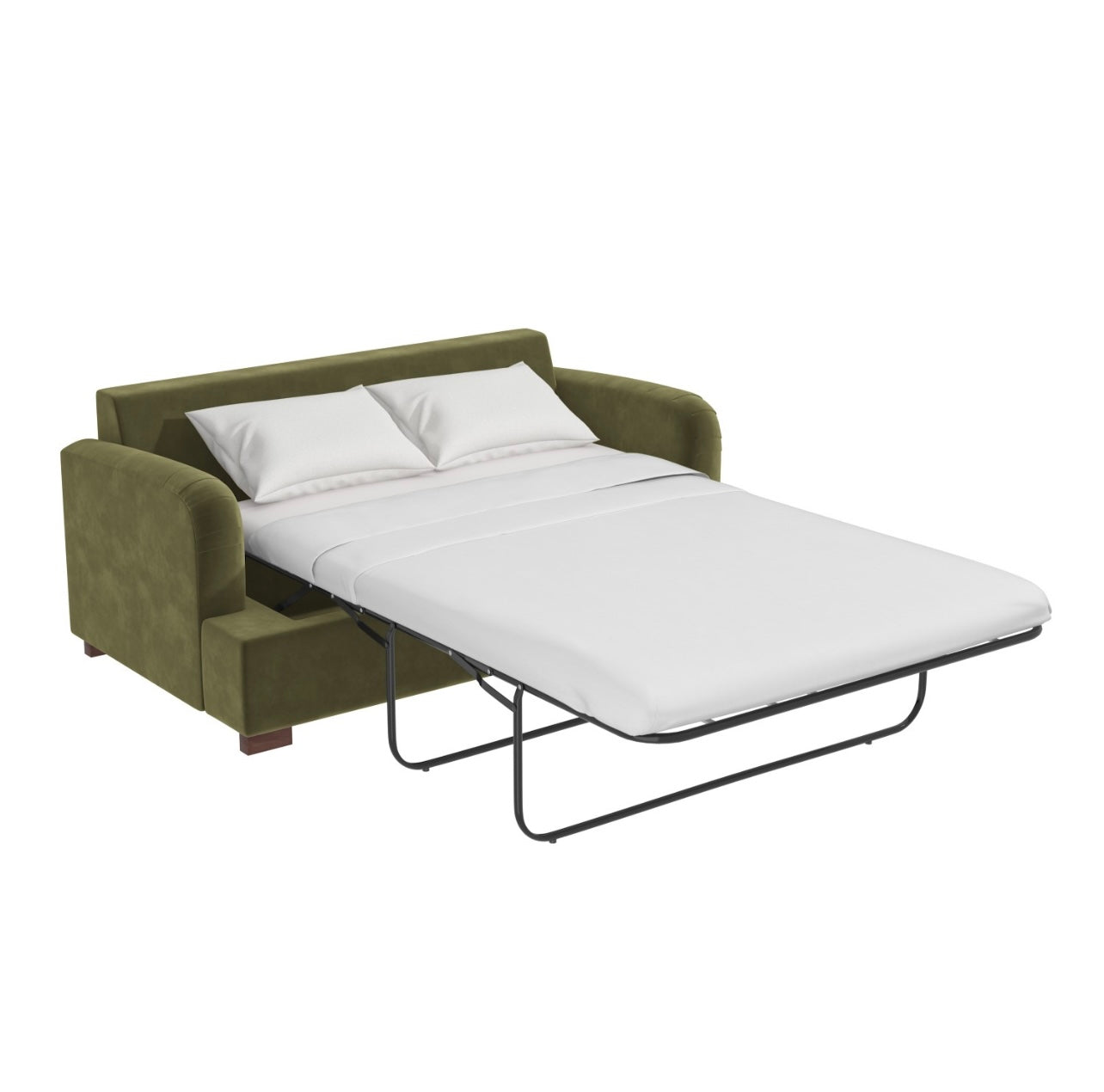 Velvet Sofa Bed 2 Seater Sleeper Sofa with Mattress and Cushions