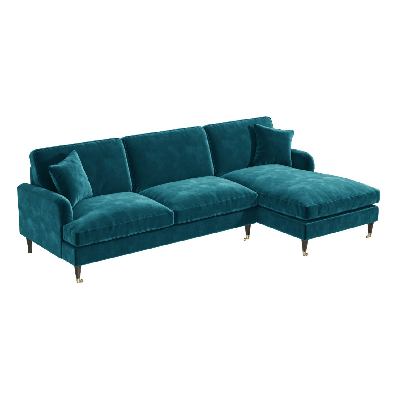 4 Seater Sofa L-Shaped Velvet Corner Couch with Cushions