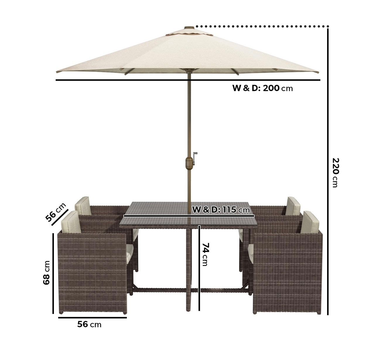 Rattan Garden Dining Set Furniture with Table and Chairs Outdoor Patio