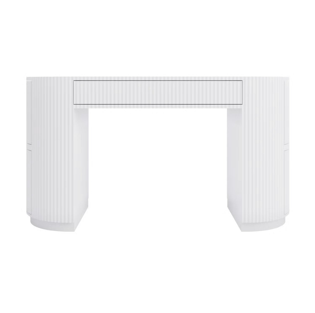 White Home Office Desk Modern Computer Table with Drawers