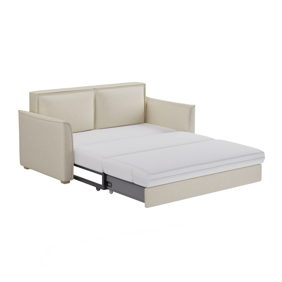 Fabric Sofa Bed 2 Seater Sleeper Sofa with Mattress and Cushions