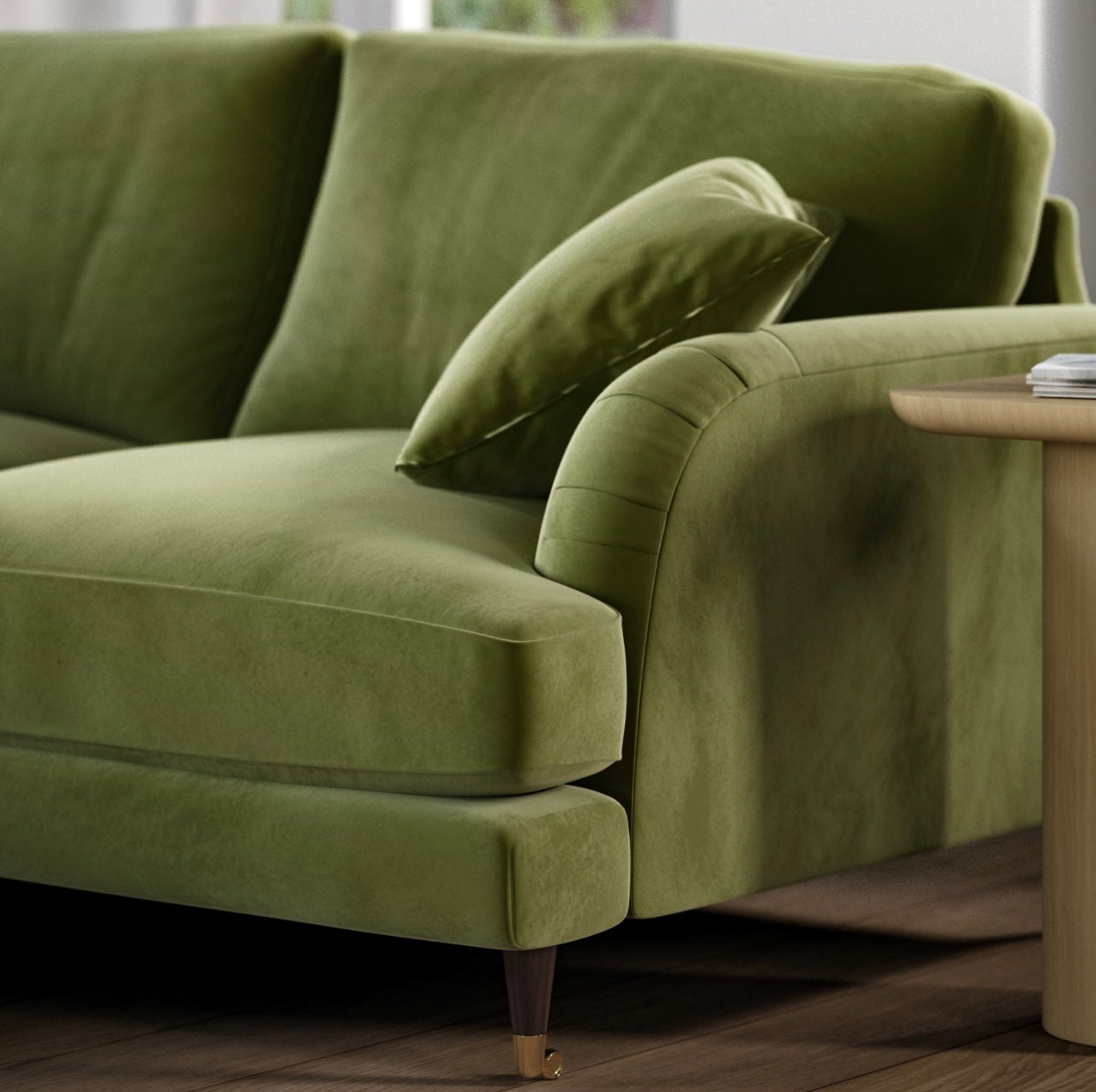 4 Seater Sofa L-Shaped Velvet Corner Couch with Cushions